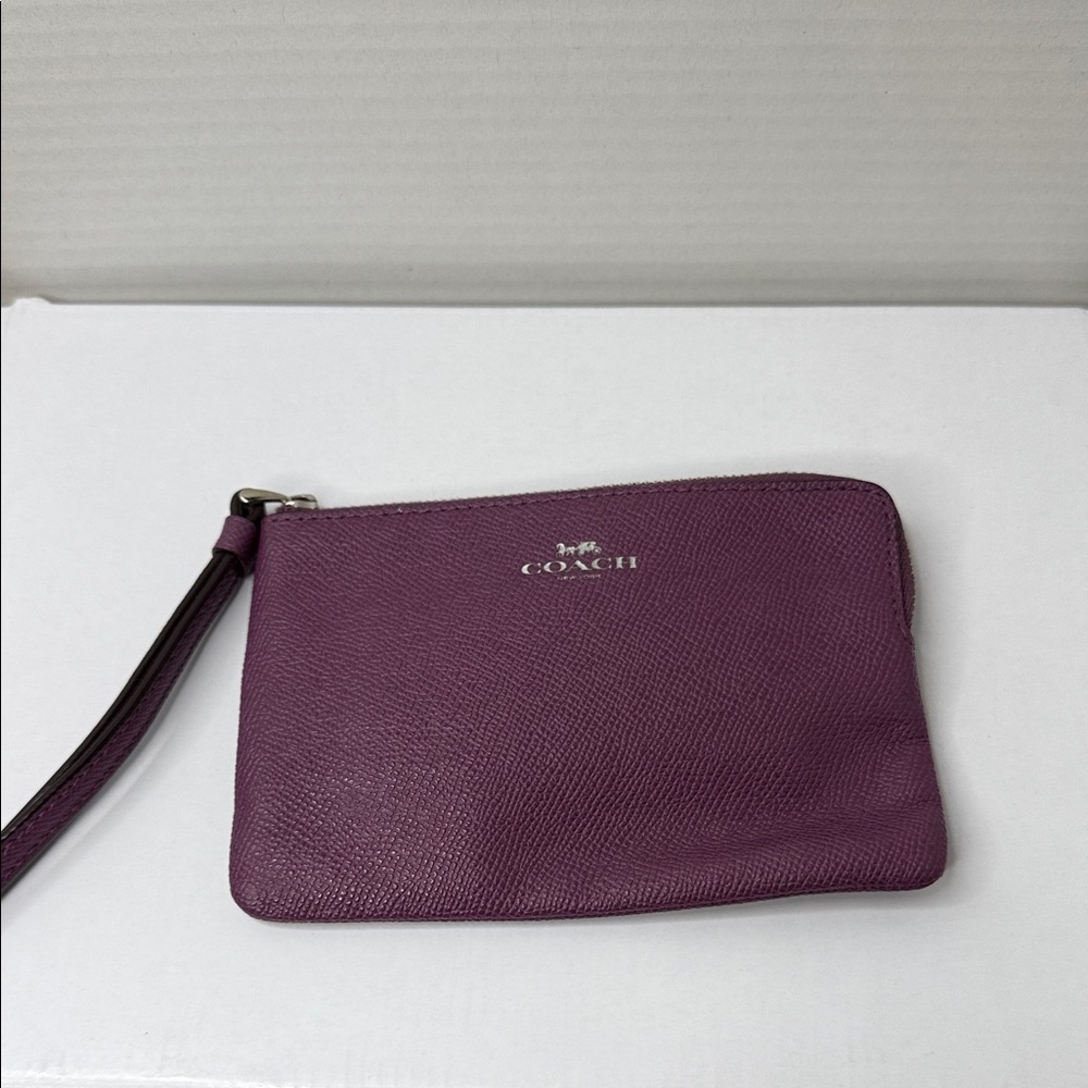 Coach Plum Leather Wristlet